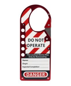 Lockout Hasp - Aluminium Label - Red - Heavy Duty - 17.8 x 7.4 x 5.4 cm