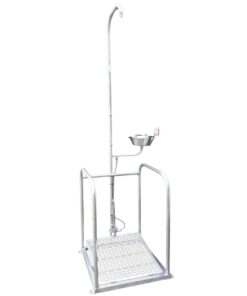Single Column Safety Shower - Foot Operated - Safety Rails - 64 x 64 x 230 cm