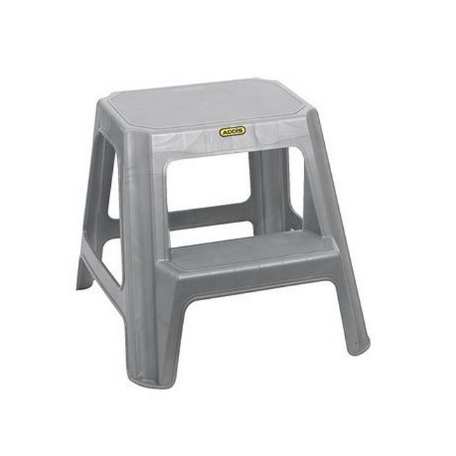 Plastic Step Stool - 2 Step - 29 x 22 x 22cm - Grey