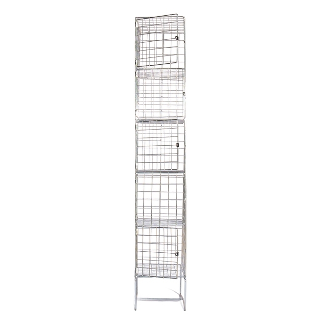 Wire Mesh Locker - Electro Plated - 5 Doors - 180 x 30 x 45cm