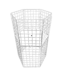 Steel Mesh Cylindrical Dump Bin - Adjustable Shelf - 60 x 60 x 97cm - White