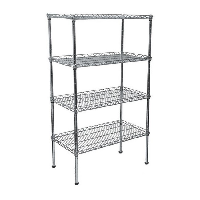 Wire Steel Shelving - Galvanised - 4 Shelves - 180 x 120 x 45 cm