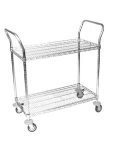 Wire Utility Trolley - 2 Shelves - Includes Handles - 106 x 90 x 60 cm