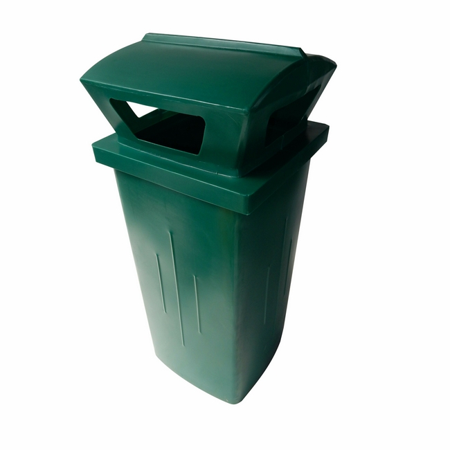 Litter Bin with Lid - Pavement - Plastic - 89L - 39 x 34 x 67 cm