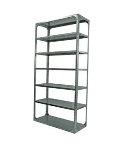 Bolted Shelving Steel Bay 7 Shelves - Uni-Angle - Seven Shelf Kit - Galvanised - 304.8 x 91.4 x 45.7 cm