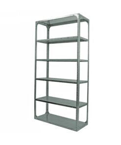 Bolted Shelving Steel Bay 6 Shelves - Uni-Angle - Six Shelf Kit - Galvanised - 182.9 x 91.4 x 38.1 cm