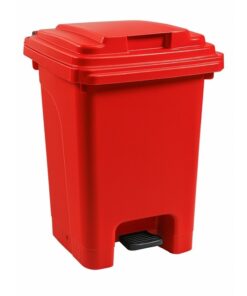 Plastic Pedal Bin - Foot Operated - 60L - Red