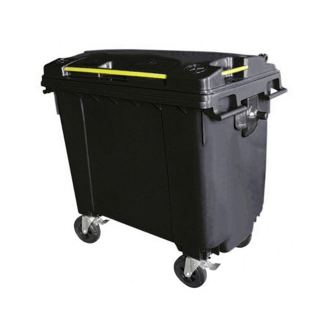 660L Wheelie Bin - 4 Wheel - Bulk Bin - Plastic - Black