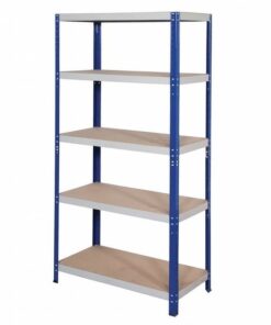 Matlock Standard Duty Shelving Unit - 5 Shelves - MDF & Steel - 265kg Capacity - 177 x 90 x 45 cm