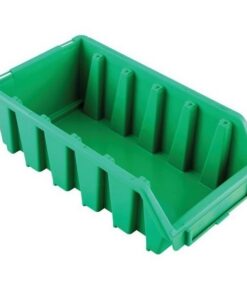 Matlock Plastic Storage Bin - Wall Mountable & Stackable - Label Holder - 11.6 x 21.2 x 7.5 cm - Green
