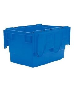 Matlock Euro Container with Lid - Plastic ALC - Heavy-Duty - 60 x 40 x 33.5 cm - Blue - 68L - Nestable & Stackable