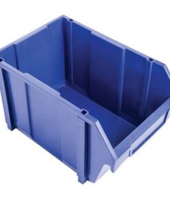 Matlock Plastic Louvre Panel Bin - Stack and Hang Container - Interlocking Design - 28 x 42.5 x 26 cm - Blue