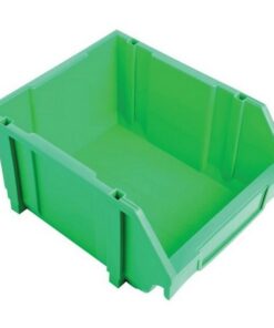 Matlock Plastic Louvre Panel Bin - Stack and Hang Container - Interlocking Design - 28 x 35 x 18.4 cm - Green