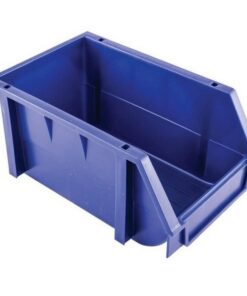 Matlock Plastic Louvre Panel Bin - Stack and Hang Container - Interlocking Design - 15.7 x 23.7 x13.2 cm - Blue