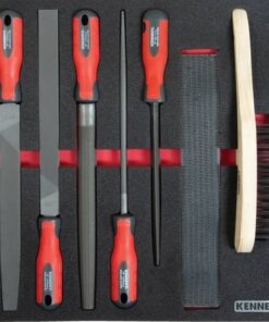 Kennedy Engineers File Set - 7 Pieces - with 2/3 Width Foam Tool Control Inlay for Tool Roller Cabinets