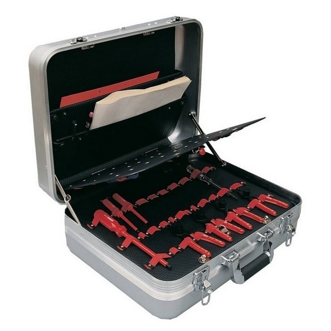Kennedy Aluminium Tool Service Case - 2 x Tool Boards - 3 Compartments - Impact Resistant - Double Locking - 48 x 36 x 18.5 cm