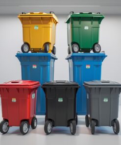 Blue 660 liter wheelie bin