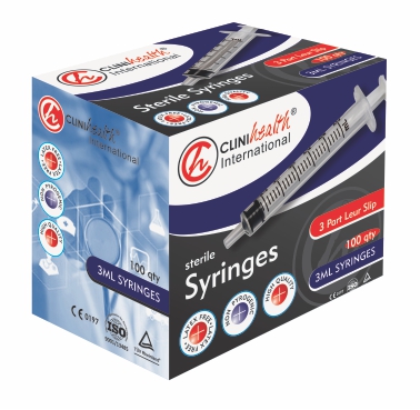 Syringe 3ml 3 Part L/Slip CliniHealth