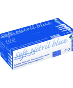 Unigloves Soft Nitrile Gloves Size M (7-8) "SOFT NITRIL BLUE ECO", Blue, Non-Sterile, Powder-Free, Rolling Edges, Latex-Free, Pack of 100