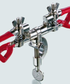 Usbeck Burette Clamp with Socket for 2 Burettes, Nickel Plated, Plastic Coated