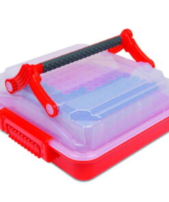 Heathrow Scientific DuraporterXL High Capacity Sample Transport Tote (Including Multitube Insert) - Clear/Red