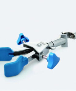 ISOLAB Universal Clamp, 250 mm, 2 Prongs, Jaw Width 0.50 mm, Brackets PVC-Coated with Swivel Mechanism