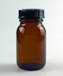 Hecht Wide-Neck Jar 250 ml, GL 55 with Thread and Screw Cap, Amber Glass