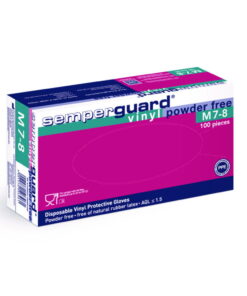 Semperit Semperguard Vinyl Transparent Powder-Free Gloves, Size M (7–8), Pack of 100