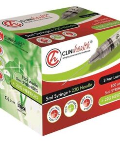 Syringe 5ml plus 22g needle pack of 100s