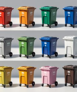 Green 770 liter wheelie bin