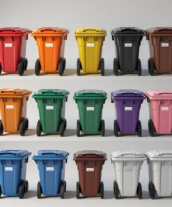 120 liter white wheelie bin