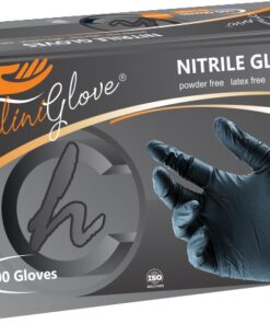 Gloves Black Nitrile Powder Free 100s Medium
