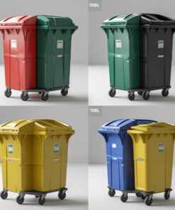 660 liter orange wheelie bin