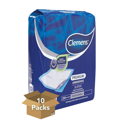 Clemens Disposable Underpad / Linen Savewith fluff and Polymers 60cm x 60cm (PeBox = 10 Packs)