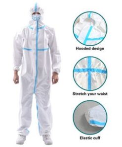 Alternative view of Hazmat suit reusable coverall- Red, Blue, black