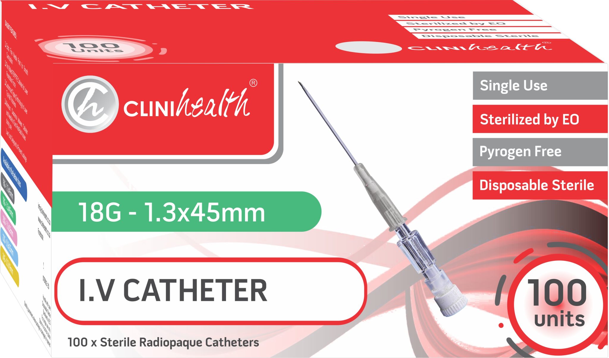 IV Catheter 18G without port and wings – 100s