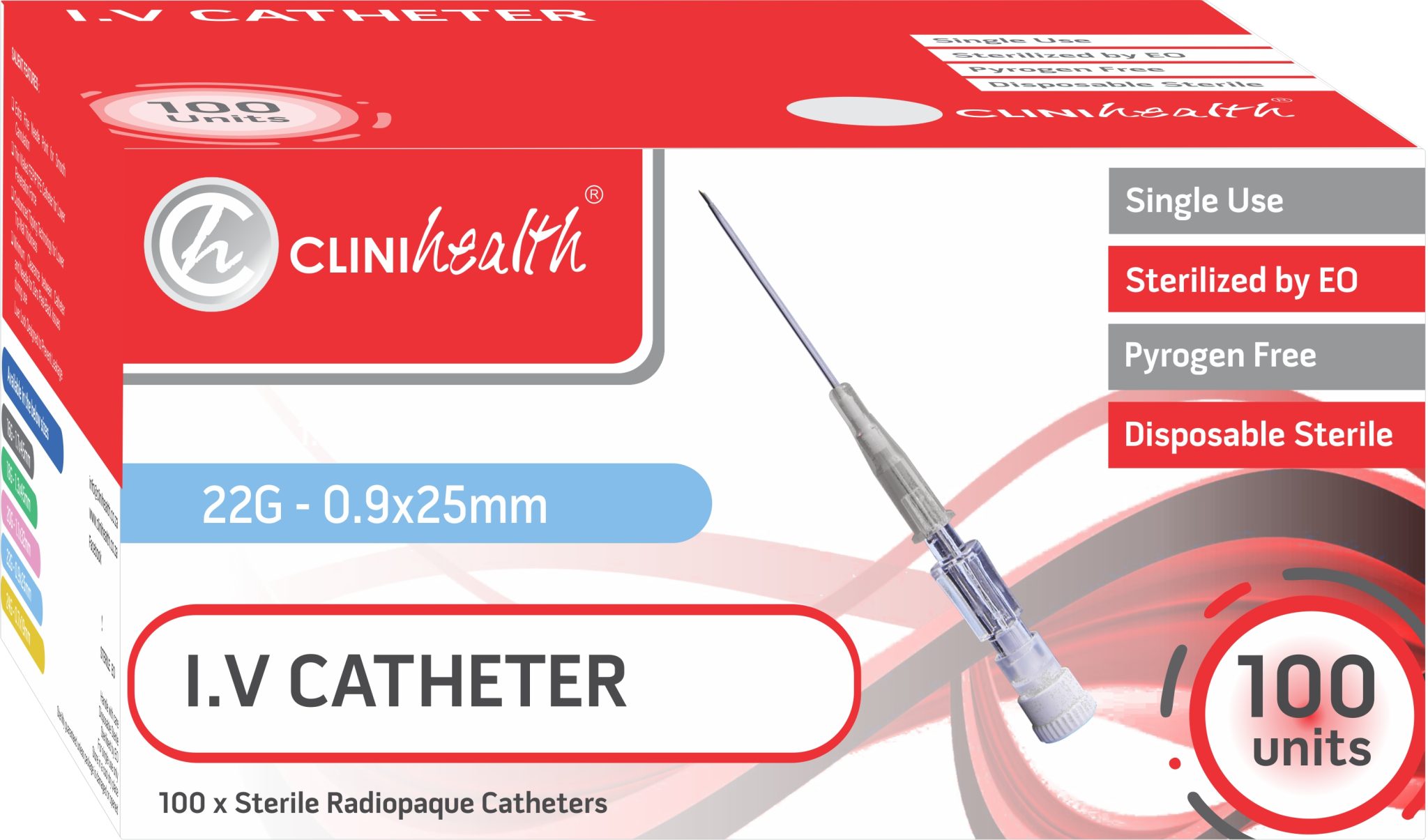 IV Catheter 22G without port and wings – 100s
