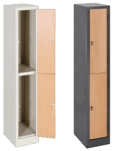 Steel Lockers with Wooden Doors