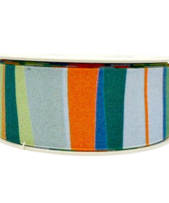 Ribbon – Stripes Blue/Orange 38mm x 15m rolls