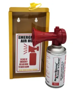 SuperSound Air Horn (135ml) with Yellow Wall-Mountable Metal Case