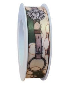 Scarf – “RL” Cream, Greens & Browns 25mm x 15m