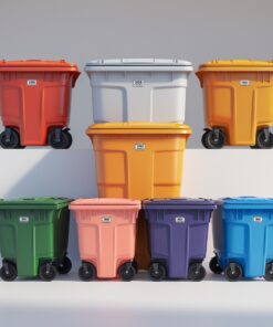 Black 550 liter wheelie bin