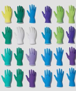 Ansell Touch N Tuff Size M (7½-8) Disposable Nitrile Gloves Powdered Green Pack of 100