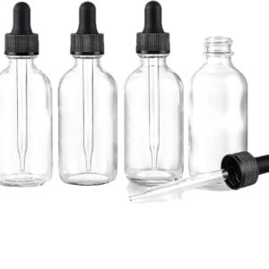 Alternative view of Dropper Bottles Clear-Black Lids