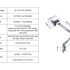 Alternative view of Desk mount examination lamp