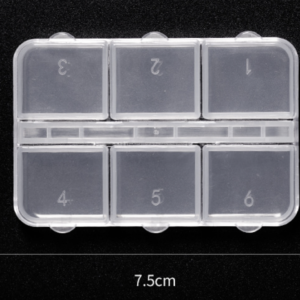 Alternative view of Empty 6 grid nail storage container
