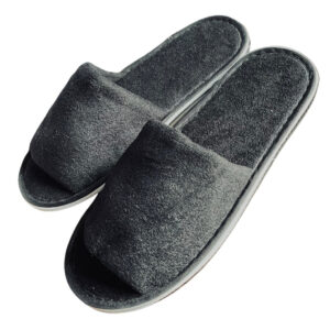 Disposable black open toe slippers - 100 pairs
