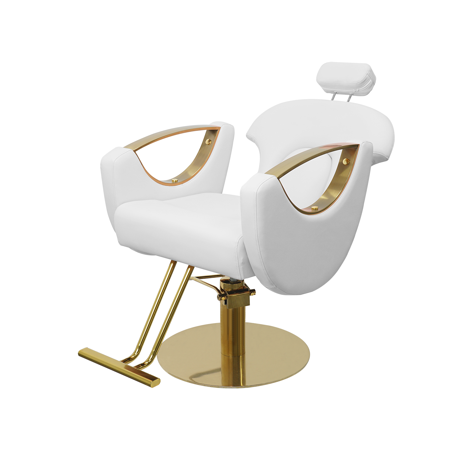 Supreme stylist & brow chair - Reclining - White & Gold