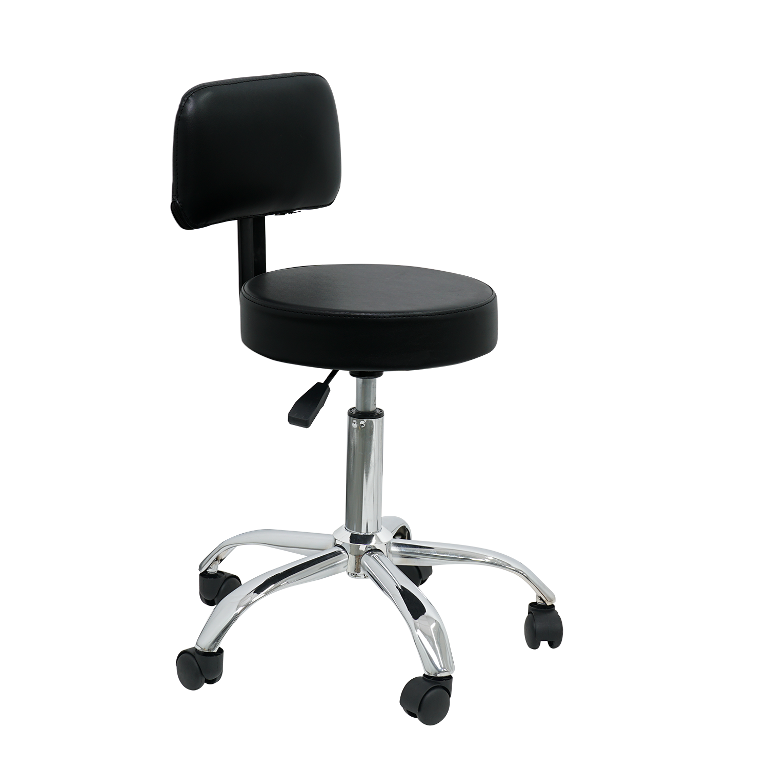 Pro stool with Back Rest - Black