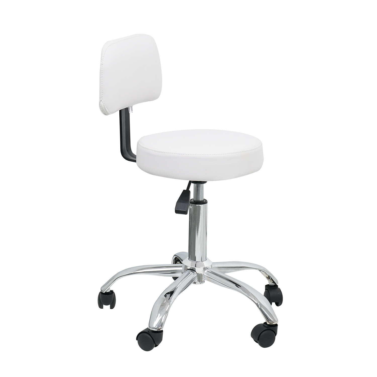 Pro stool with Back Rest - White